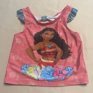 Disney Princess Moana Swimsuit size 6X Tankini Top Coral Beach